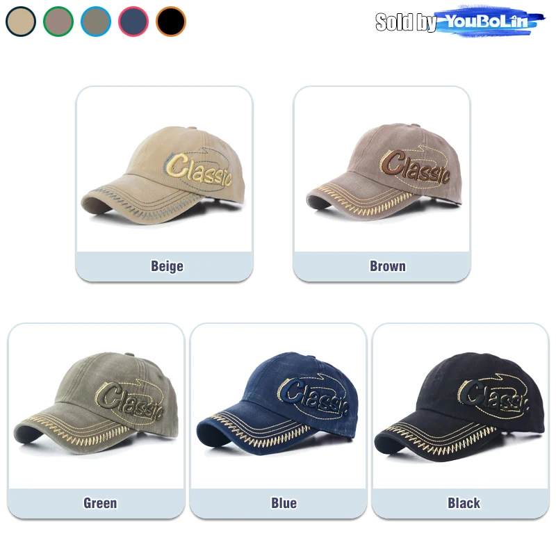 Casquette Baseball Homme Brodée Classic Délavée Rétro Eté Hiver Effet 3D Sport – Image 3