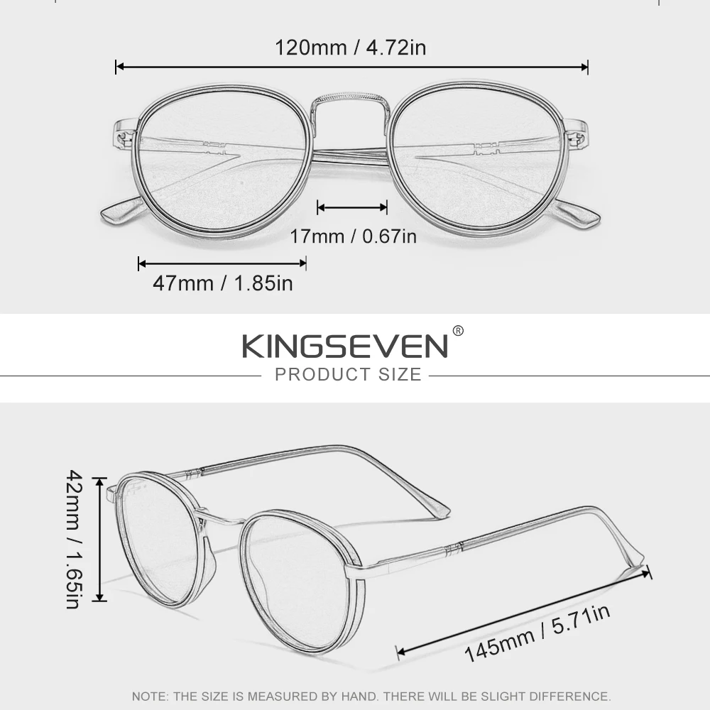 KINGSEVEN – lunettes de soleil à monture ronde décontractée pour hommes et femmes, polarisées UV400, de luxe, rétro, pour la conduite, l'été et l'extérieur