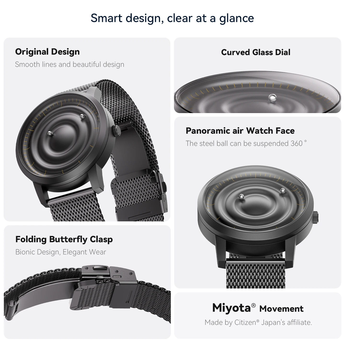 Montre Homme Magnétique à Billes Roulantes Bracelet Mesh Mailles Milanaises Inox – Image 5