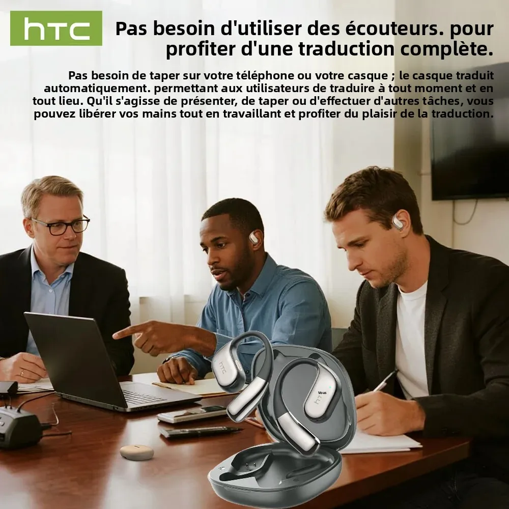 Casque Audio Ecouteurs HTC NE39 Traducteur Automatique Bluetooth OWS Anti Bruit – Image 5