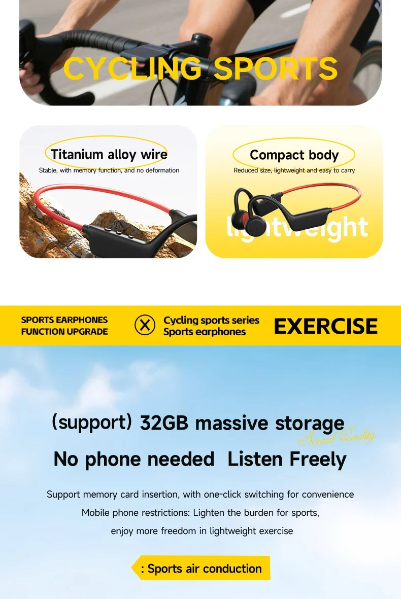 Casque à conduction osseuse sans fil pour la natation et le sport, étanche IPX8, Bluetooth 5.4 avec micro, pour l'exercice et le fitness, NOUVEAU 2026