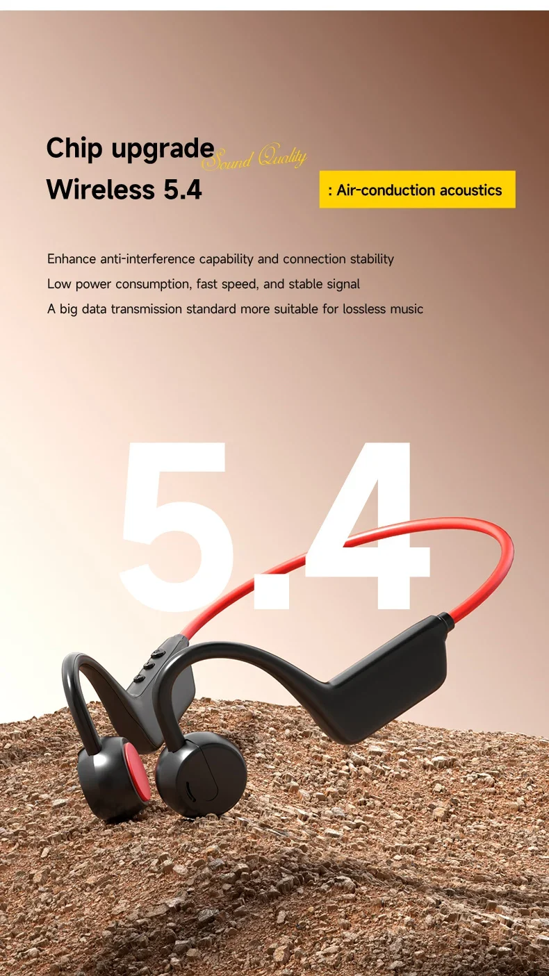 Casque à conduction osseuse sans fil pour la natation et le sport, étanche IPX8, Bluetooth 5.4 avec micro, pour l'exercice et le fitness, NOUVEAU 2026
