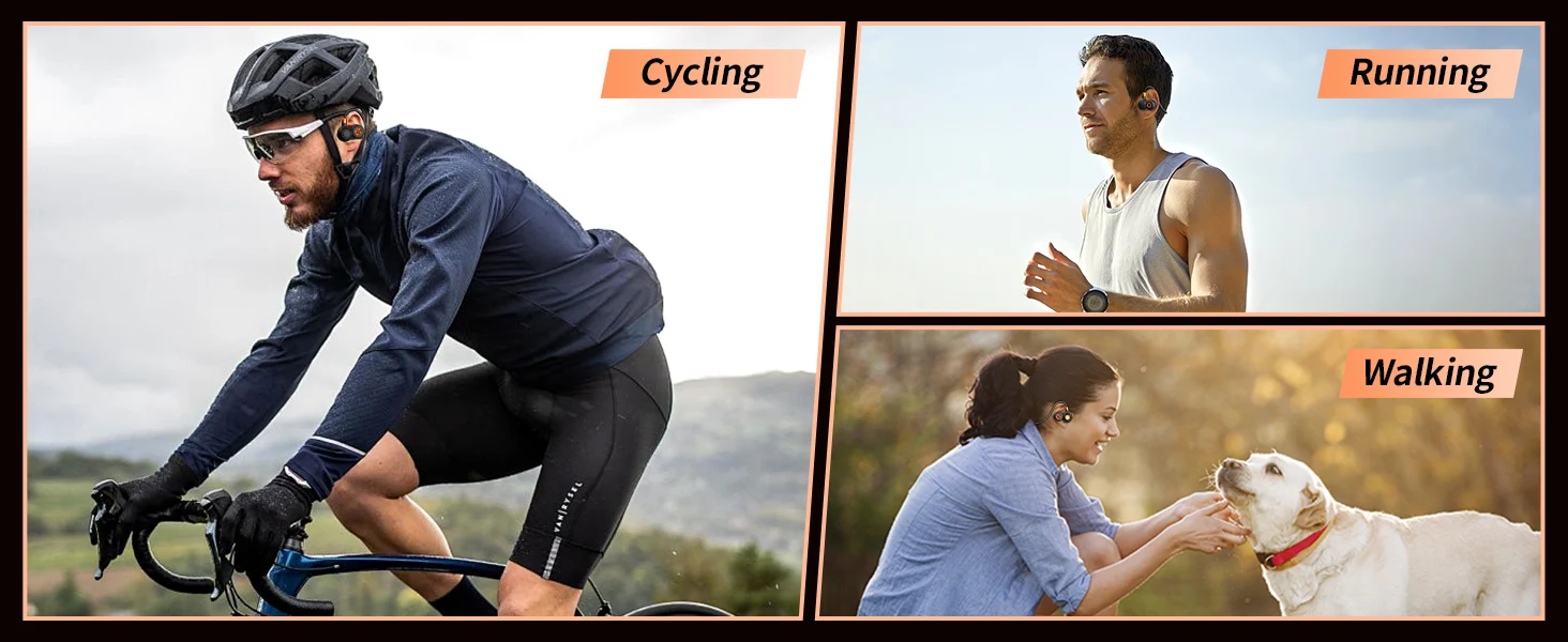 Écouteurs de Sport à oreille ouverte, sans fil, à Conduction d\'air, avec micro, résistant à l\'eau IPX6, batterie de 10 heures, Bluetooth 5.3