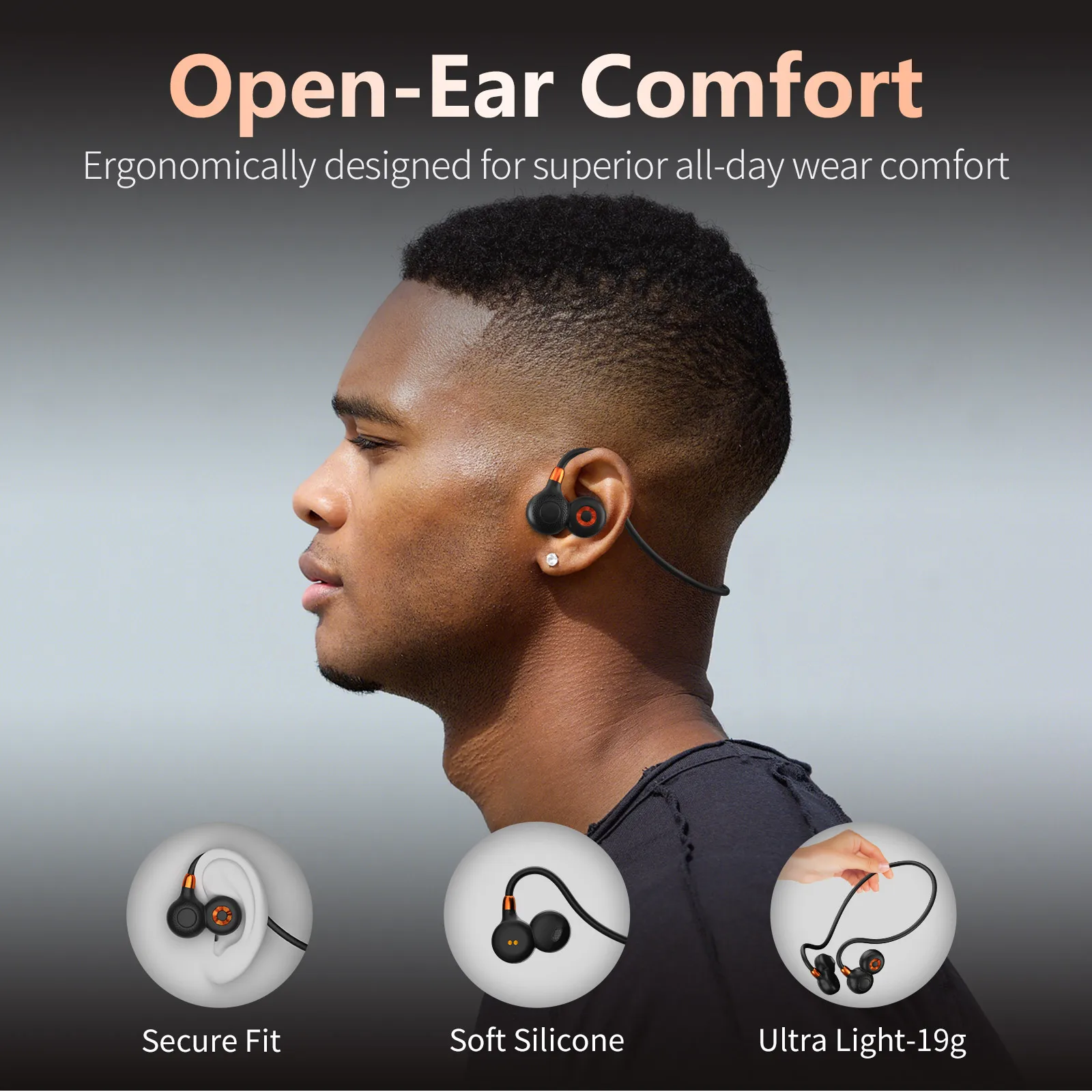 Écouteurs de Sport à oreille ouverte, sans fil, à Conduction d\'air, avec micro, résistant à l\'eau IPX6, batterie de 10 heures, Bluetooth 5.3 Écouteurs de Sport à oreille ouverte, sans fil, à Conduction d\'air, avec micro, résistant à l\'eau IPX6, batterie de 10 heures, Bluetooth 5.3