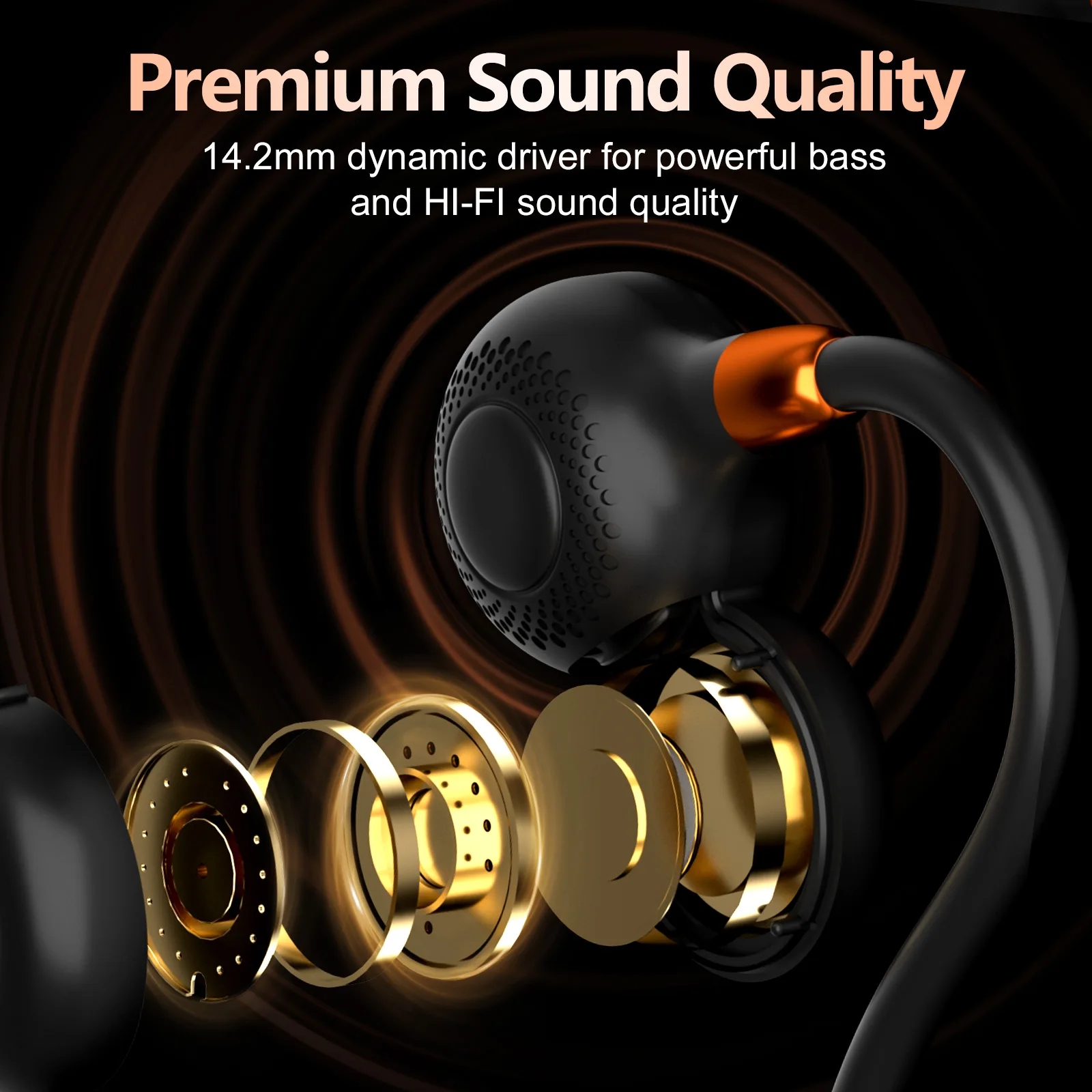 Casque Audio Ecouteurs à Conduction d'Air Sans Fil Bluetooth IPX6 Longue Durée – Image 3