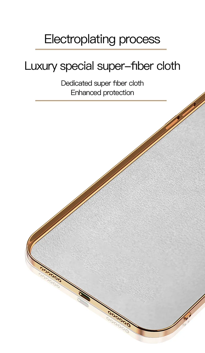 Coque de téléphone en Silicone, placage de luxe, Surface brillante, pour iPhone 16E 16 15 14 13 12 11 Pro Max Plus 5G 360 ° Couvercle de support d\'anneau rotatif