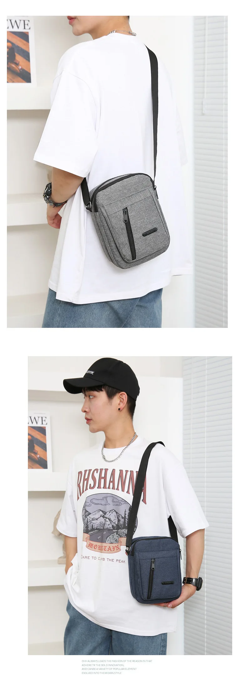 Sac à bandoulière en toile de Sport pour hommes polyvalent réglable adapté aux vêtements d\'affaires et décontractés parfait pour les sacs à main de voyage Bolsa