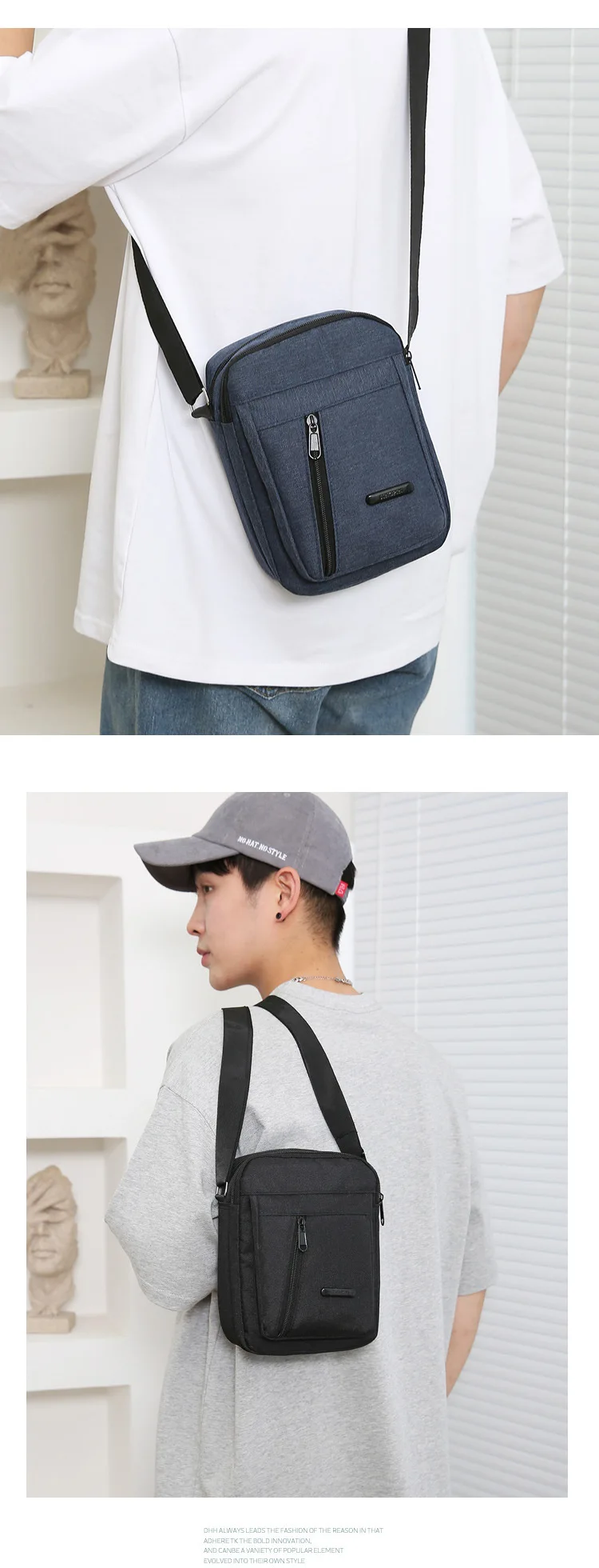 Sac à bandoulière en toile de Sport pour hommes polyvalent réglable adapté aux vêtements d\'affaires et décontractés parfait pour les sacs à main de voyage Bolsa
