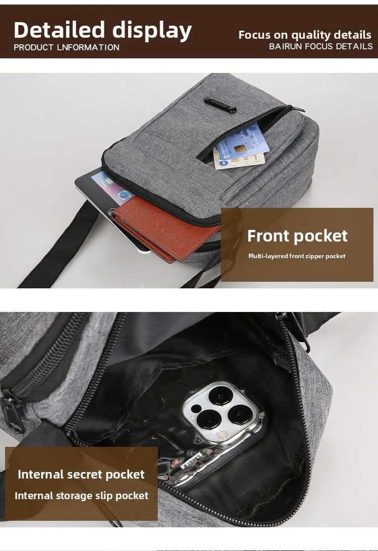 Sac à bandoulière en toile de Sport pour hommes polyvalent réglable adapté aux vêtements d\'affaires et décontractés parfait pour les sacs à main de voyage Bolsa