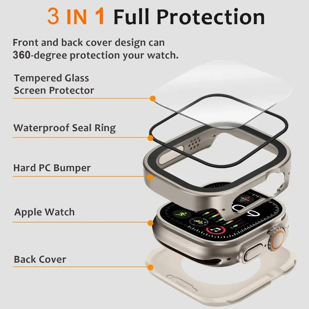 Boîtier métallique étanche en alliage d'aluminium, boîtier de protection complet pour Apple Watch Ultra 3 49mm 11 10 46 42mm pour Iwatch 987654SE 44 45MM Boîtier métallique étanche en alliage d'aluminium, boîtier de protection complet pour Apple Watch Ultra 3 49mm 11 10 46 42mm pour Iwatch 987654SE 44 45MM
