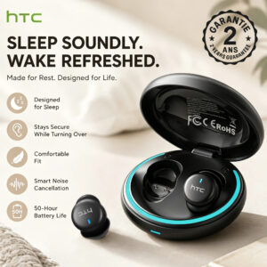 Écouteurs de Sommeil Nuit Dormir HTC NE92 Annulation de Bruit Bluetooth Sans Fil