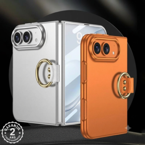 Coque iPhone Duo + Verre Trempé et Sangle Anti Chutes Doré Anti choc Empreintes