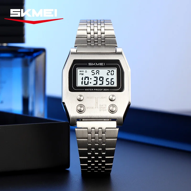Montre Numerique Homme Digitale Sport Quartz Acier Inox Multifonctions Chrono – Image 6