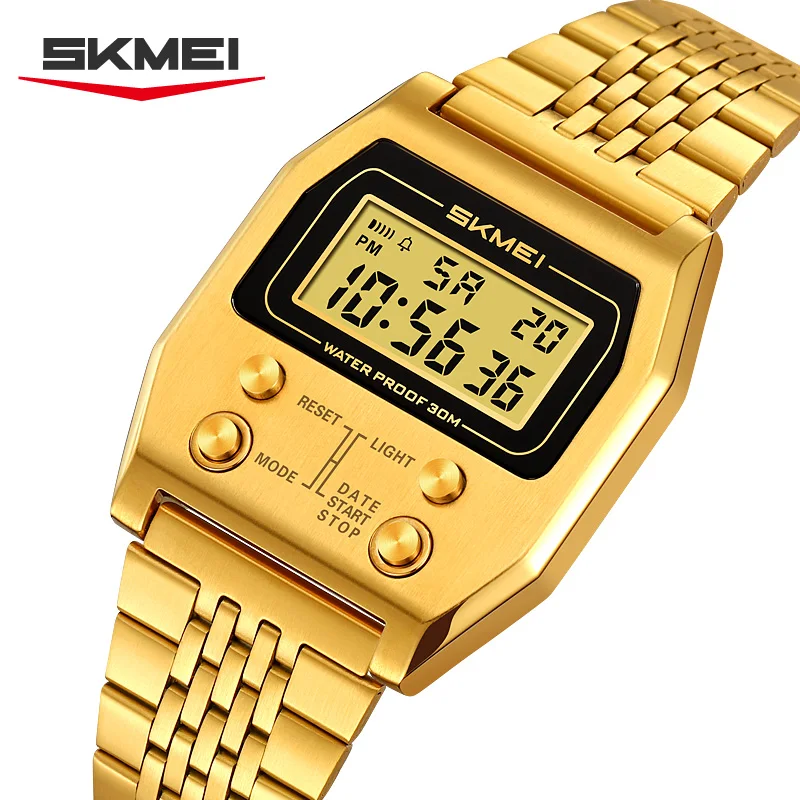 Montre Numerique Homme Digitale Sport Quartz Acier Inox Multifonctions Chrono – Image 2