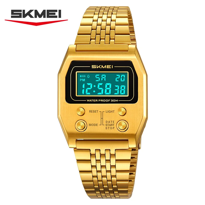 Montre Numerique Homme Digitale Sport Quartz Acier Inox Multifonctions Chrono – Image 3