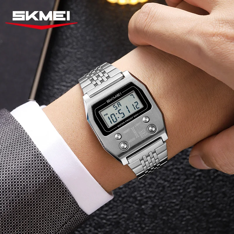 Montre Numerique Homme Digitale Sport Quartz Acier Inox Multifonctions Chrono – Image 5