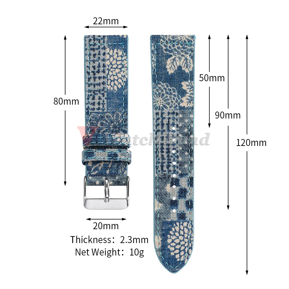 Nouveau style bracelet de montre en nylon et cuir 20mm 22mm texture torsadée bracelet de montre bleu irrégulier accessoires pour hommes et femmes