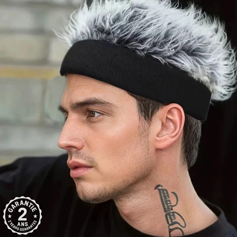 Perruque Homme Style Hip Hop Cheveux Pointus Blond Platine Cosplay Synthétique