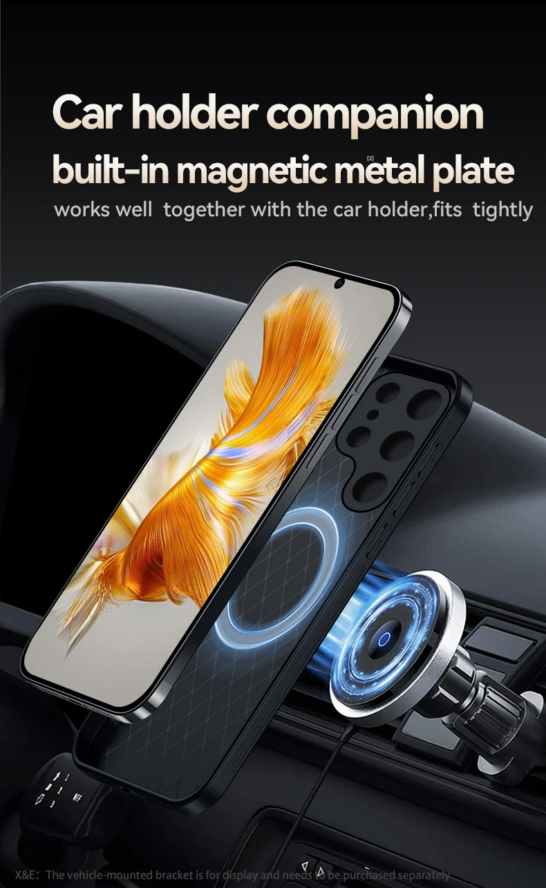 Étuis de téléphone souples en cuir pour Samsung S26 Ultra S25 Plus S23 S22 S21 S20 FE S25 Ultra avec support magnétique pour voiture et protection intégrée