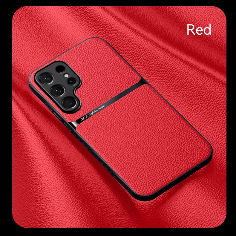Étuis de téléphone souples en cuir pour Samsung S26 Ultra S25 Plus S23 S22 S21 S20 FE S25 Ultra avec support magnétique pour voiture et protection intégrée