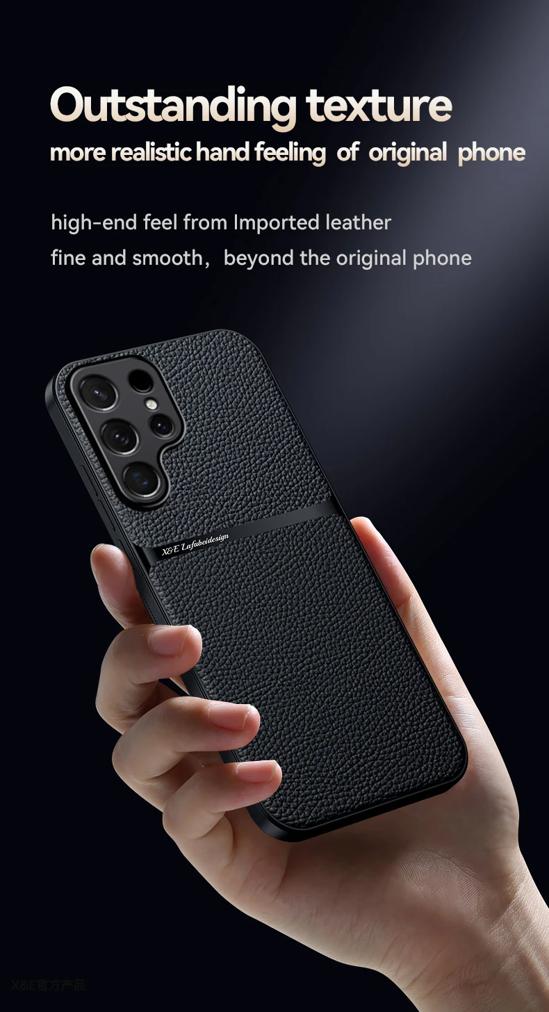 Étuis de téléphone souples en cuir pour Samsung S26 Ultra S25 Plus S23 S22 S21 S20 FE S25 Ultra avec support magnétique pour voiture et protection intégrée