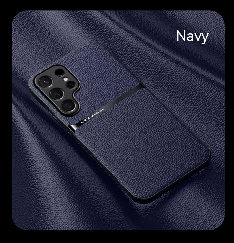 Étuis de téléphone souples en cuir pour Samsung S26 Ultra S25 Plus S23 S22 S21 S20 FE S25 Ultra avec support magnétique pour voiture et protection intégrée