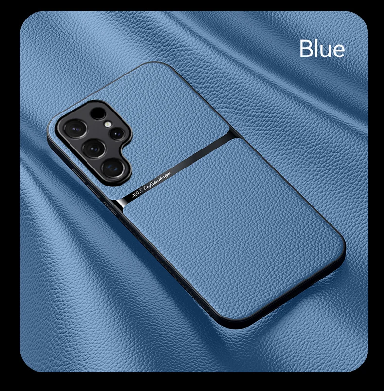 Étuis de téléphone souples en cuir pour Samsung S26 Ultra S25 Plus S23 S22 S21 S20 FE S25 Ultra avec support magnétique pour voiture et protection intégrée