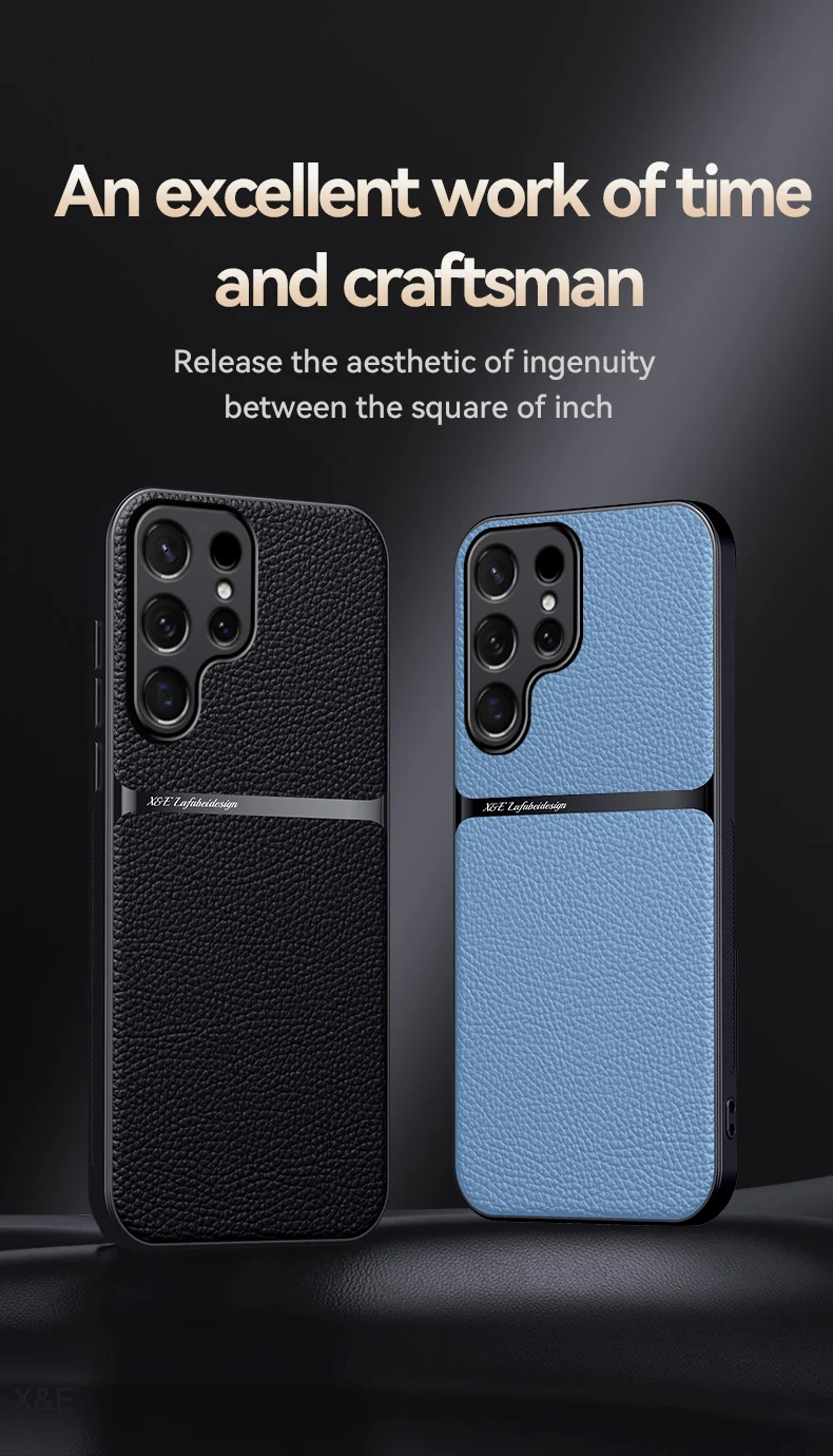 Étuis de téléphone souples en cuir pour Samsung S26 Ultra S25 Plus S23 S22 S21 S20 FE S25 Ultra avec support magnétique pour voiture et protection intégrée