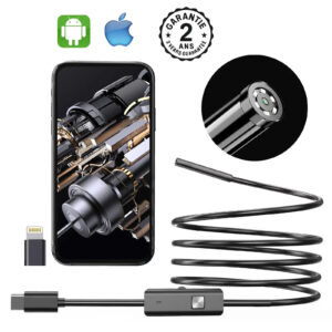 Caméra Endoscope D'inspection USB C 10m Câble Flexible 8 LED Étanche Android iOS