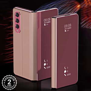 Coque Etui Folio Galaxy Z Fold 8 7 6 5 4 3 5G W26 Ultra Miroir Transparent Qi