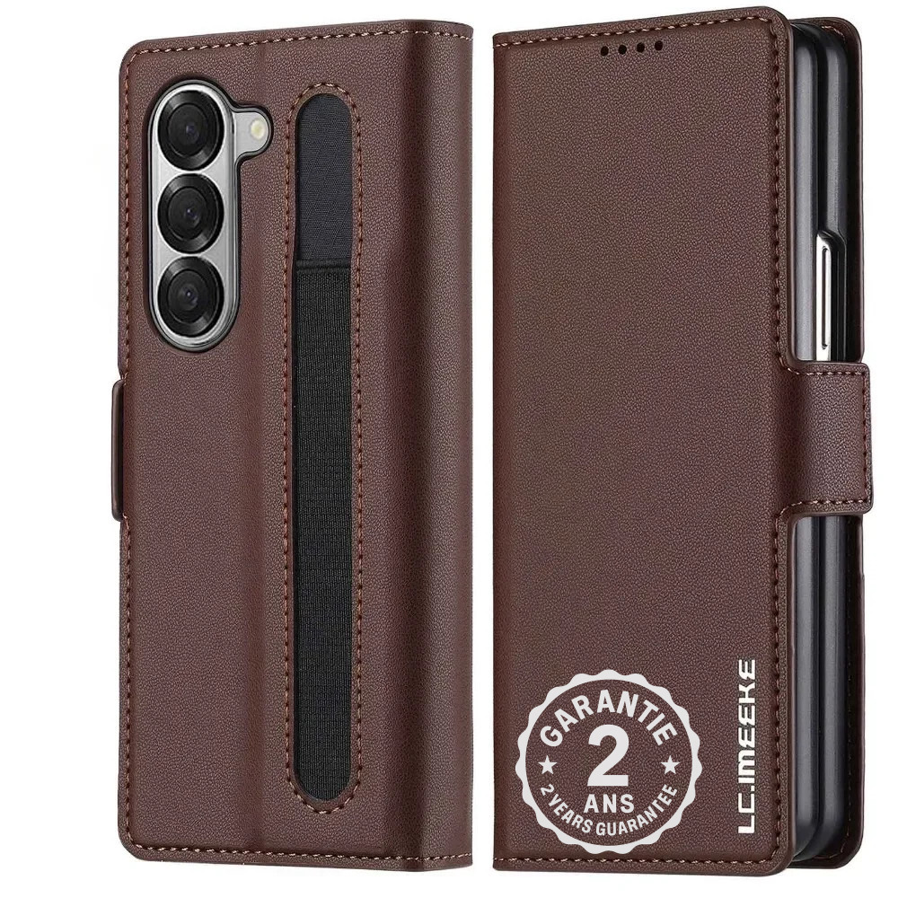 Coque Étui Portefeuille Samsung Galaxy Z Fold 7 6 5 4 3 5G Porte Stylet Cuir PU