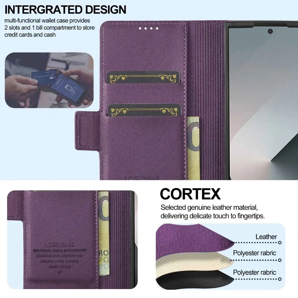 Coque Étui Portefeuille Samsung Galaxy Z Fold 7 6 5 4 3 5G Porte Stylet Cuir PU – Image 2