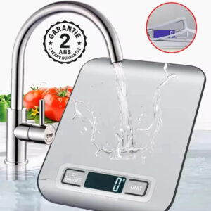 Balance de Cuisine Numérique LED LCD Ma. 5Kgs Précision 1g Acier Inoxydable Tare
