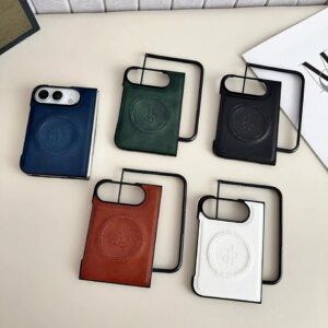 Étui Coque iPhone Duo Similicuir Magsafe Magnétique Pliable Chargement Sans Fil
