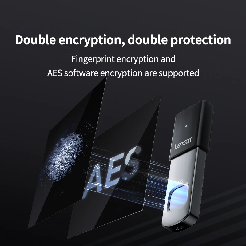 Clé USB Lexar F35 Pro 64 128 256 Go USB 3.2 Empreinte Digitale Cryptage AES – Image 2