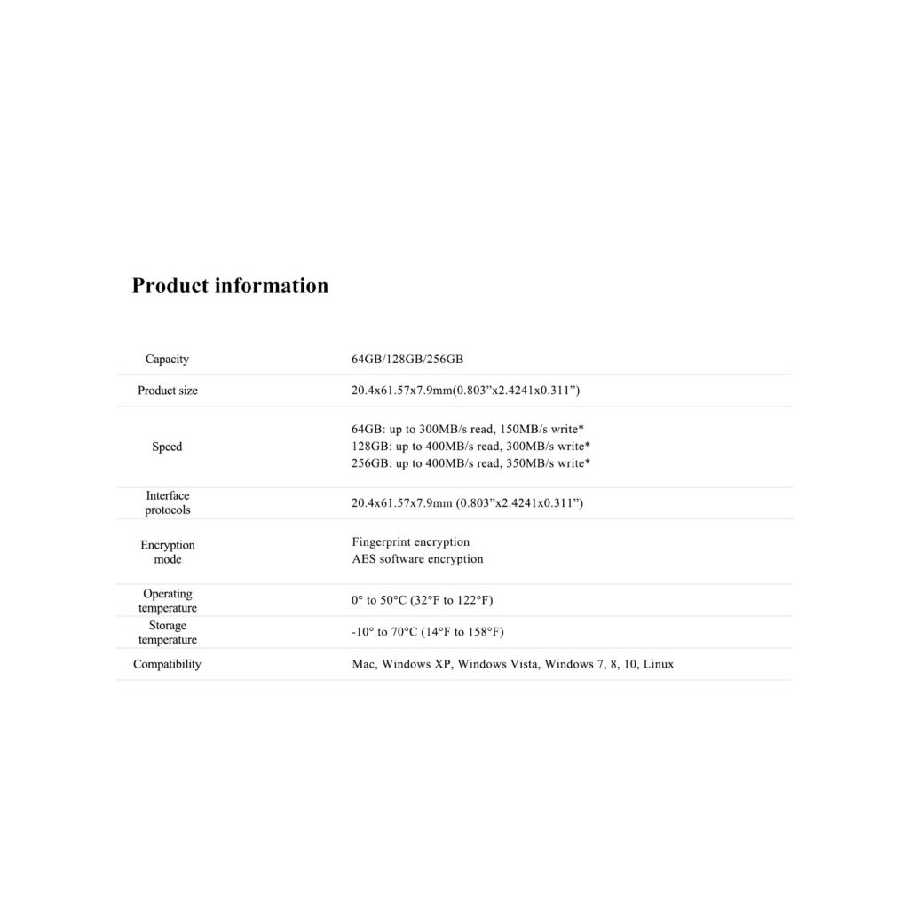 Clé USB Lexar F35 Pro 64 128 256 Go USB 3.2 Empreinte Digitale Cryptage AES – Image 11