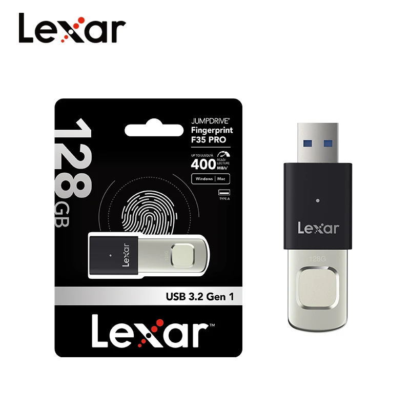 Clé USB Lexar F35 Pro 64 128 256 Go USB 3.2 Empreinte Digitale Cryptage AES – Image 5