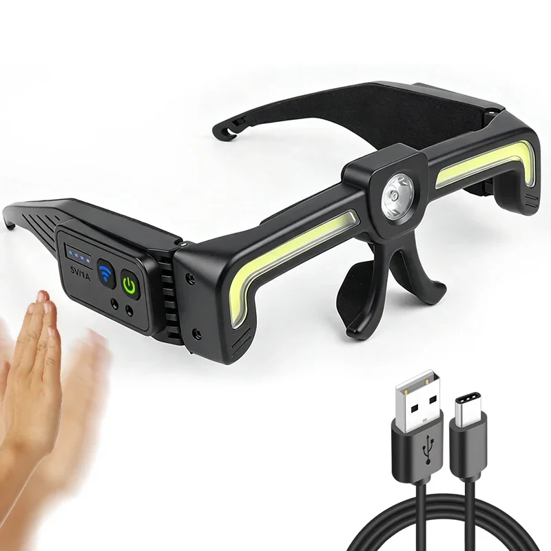 Lampe Frontale Lunettes LED à Induction COB XTE Rechargeable USB IPX4 Atelier – Image 7