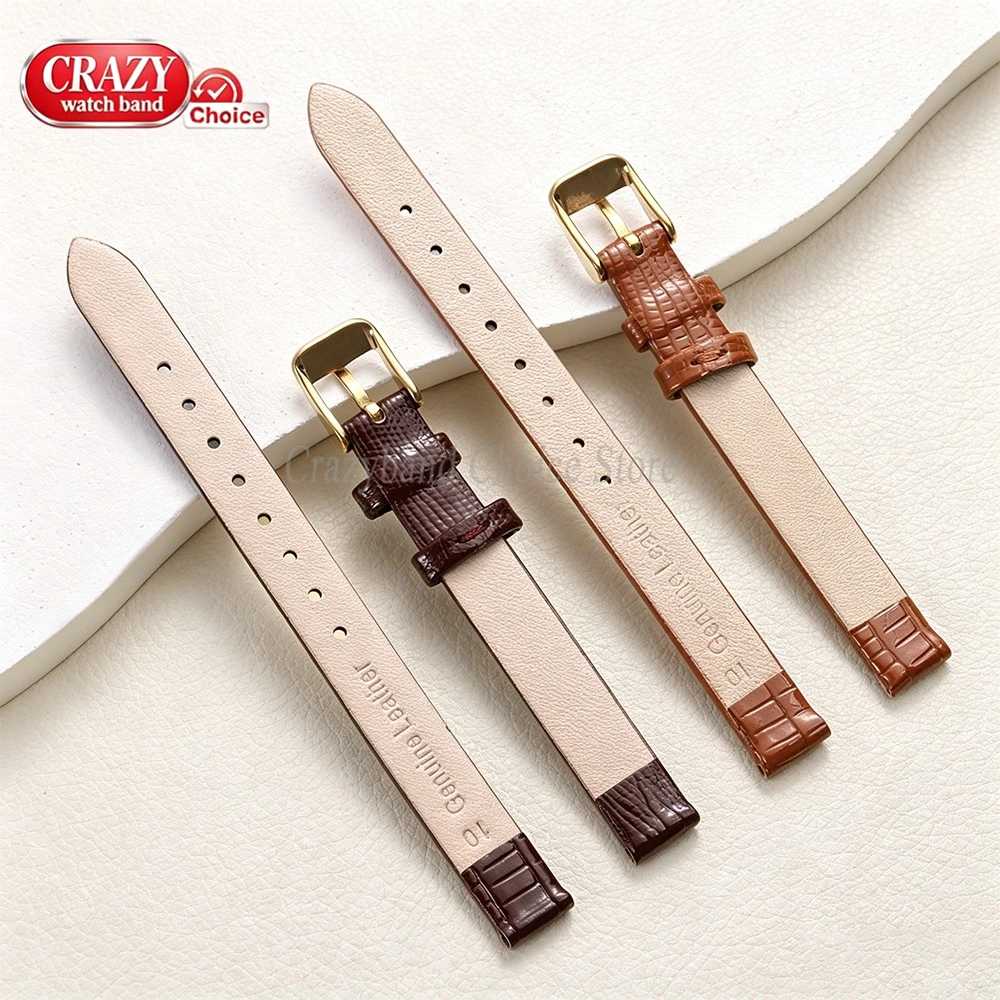 Bracelet de Montre Femme Cuir Véritable 8 10 12 14 16 mm Boucle Ardillon Lézard – Image 2