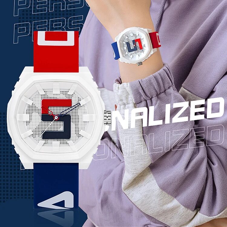 Montre Homme Femme Quartz Sport Silicone Colorée Mode Pop Rouge Bleu Blanc Sanda – Image 7