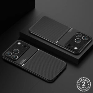 Coque iPhone 17 16 15 14 13 12 11 Pro Max Plus Magsafe Cuir PU Mat Rayé Antichoc