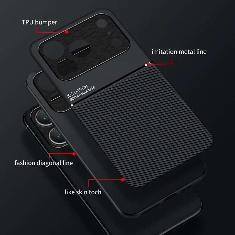 Coque iPhone 17 16 15 14 13 12 11 Pro Max Plus Magsafe Cuir PU Mat Rayé Antichoc – Image 5