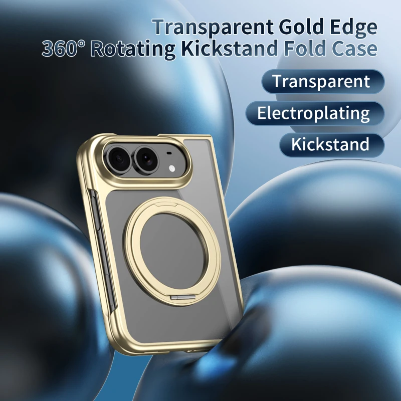 Coque iPhone Duo + Verre Trempé 360 Magsafe Transparente Anneau Rotatif Argenté – Image 4