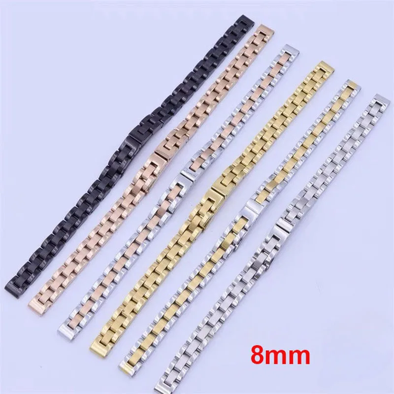 Bracelet de Montre Femme Acier Inoxydable Boucle Déployante Papillon 10mm 8mm – Image 4