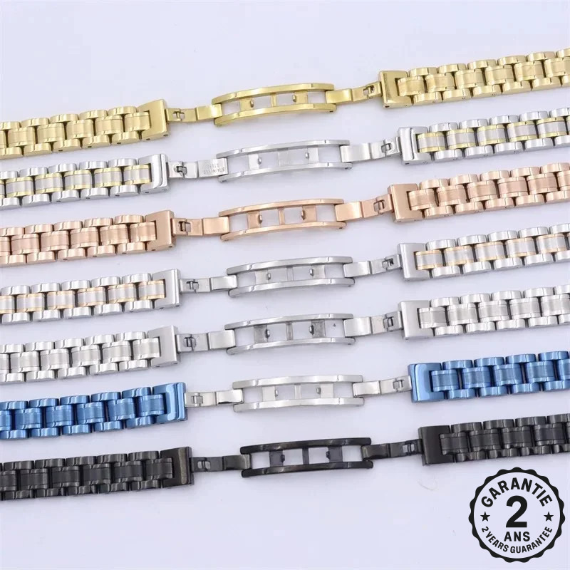 Bracelet de Montre Femme Acier Inoxydable Boucle Déployante Papillon 10mm 8mm