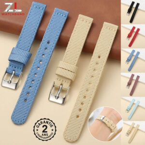 Bracelet de Montre Nylon Femme Toile Ultra Fin 8mm 10mm 12mm Boucle Ardillon