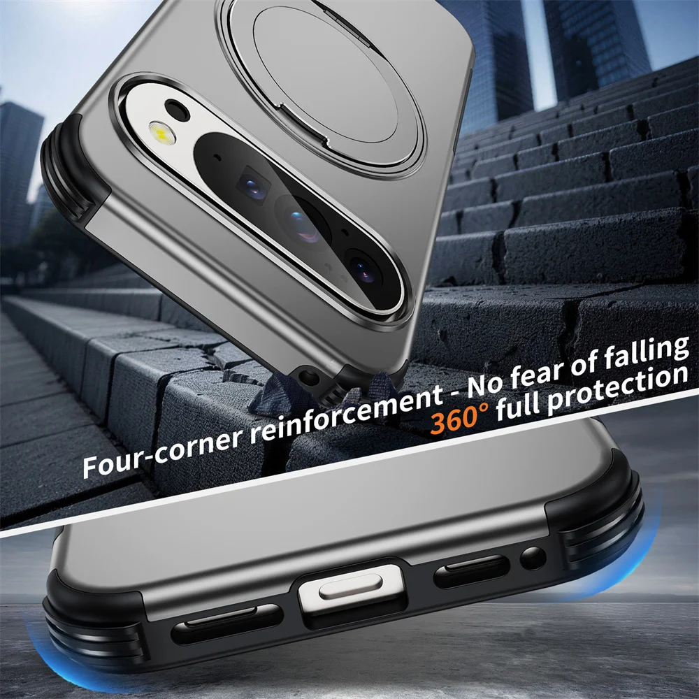 Coque Google Pixel 11 10 10a 9 8 Pro XL TPU Magsafe Magnétique Anneau Rotatif – Image 4