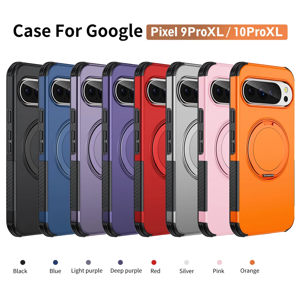 Coque Google Pixel 11 10 10a 9 8 Pro XL TPU Magsafe Magnétique Anneau Rotatif – Image 5