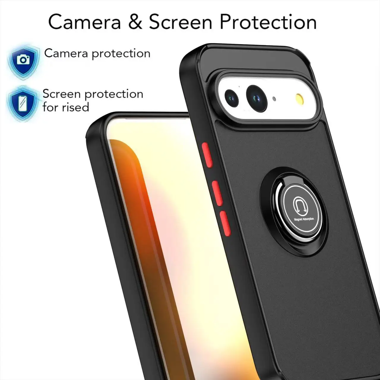 Coque Google Pixel 10 9 8 7 Pro XL A Anneau Magnétique Antichoc Couleurs Variées – Image 2