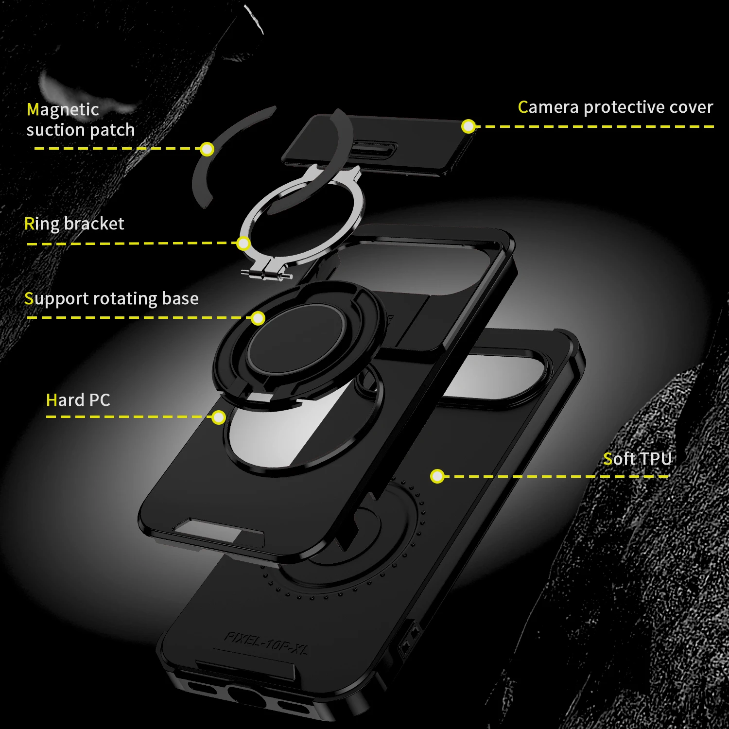 Coque Google Pixel 11 10 9 8 7 Pro XL Couvercle Camera Magsafe Anneau Magnétique – Image 5